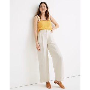 NWT • Madewell • Pleated Wide-Leg Pants in Creamy White